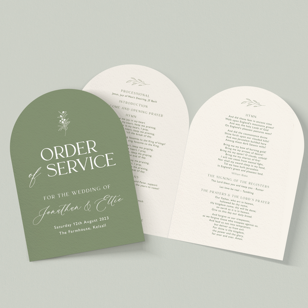 Ettie Order of Service booklets