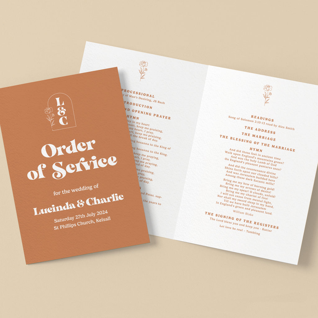Brigitte Order of Service booklets