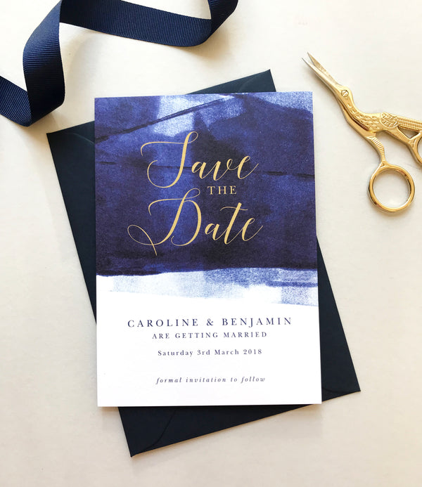Grace Save The Date *new* navy and gold - Project Pretty