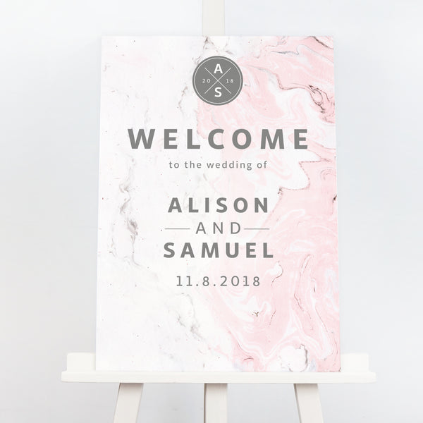 Marble welcome sign - Project Pretty