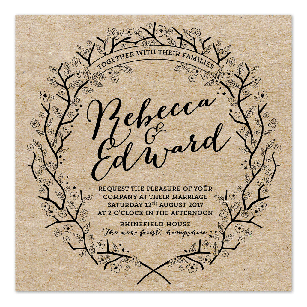 Enchanted Forest Kraft Wedding Invitation - Project Pretty