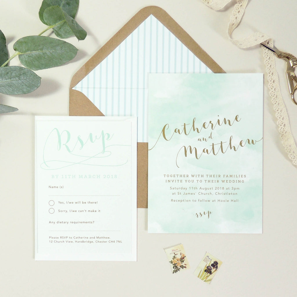 Mint Romance Wedding Invitation - Project Pretty