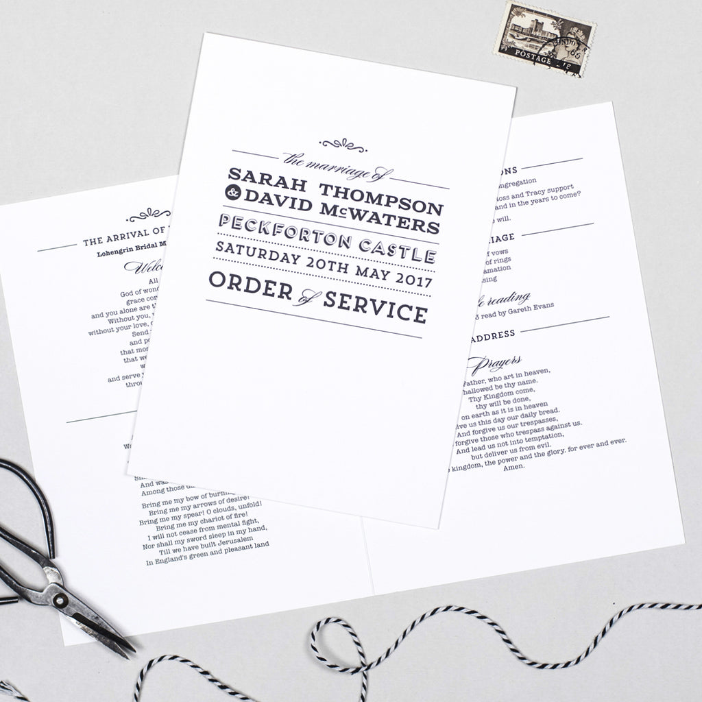 Frankie Vintage Order of Service booklets - Project Pretty