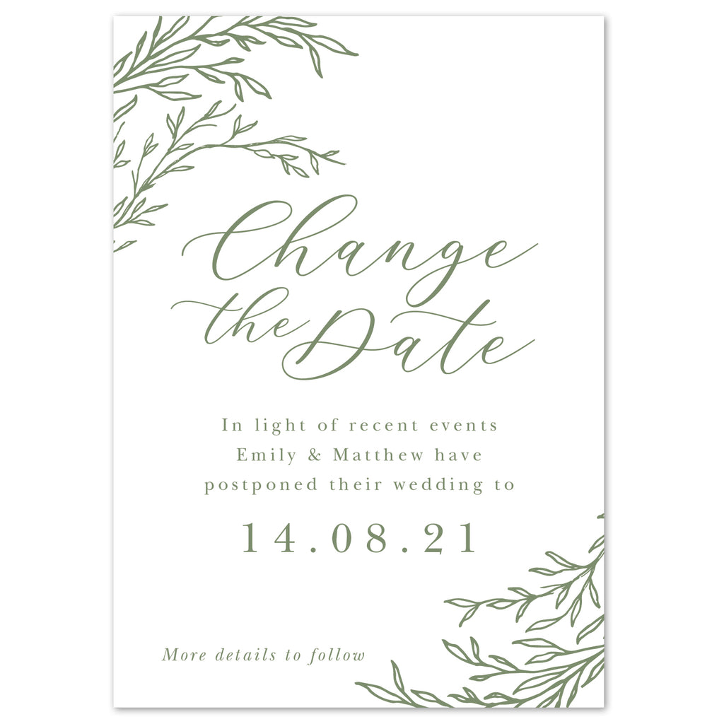 Florence Delicate Foliage change the date cards - Project Pretty
